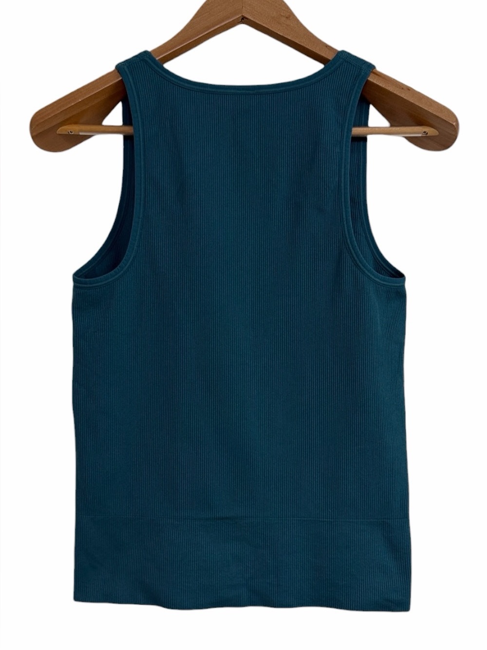 Athleta Aurora Ribbed V Neck Tank Top Deep Teal Sleeveless Stretch Small - Picture 5 of 9